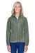 Harriton M990W Womens Pill Resistant Fleece Full Zip Jacket Dill Green Model Front