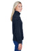 Harriton M990W Womens Pill Resistant Fleece Full Zip Jacket Navy Blue Model Side