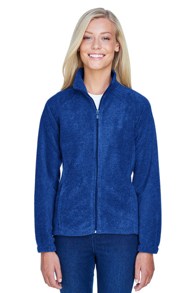 Harriton M990W Womens Pill Resistant Fleece Full Zip Jacket True Royal Blue Model Front