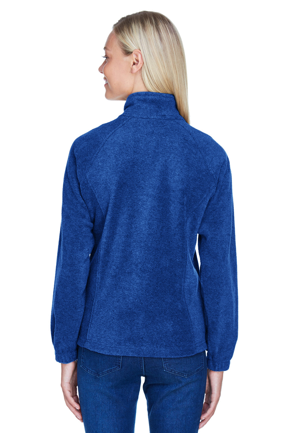 Harriton M990W Womens Pill Resistant Fleece Full Zip Jacket True Royal Blue Model Back