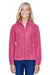 Harriton M990W Womens Pill Resistant Fleece Full Zip Jacket Charity Pink Model Front