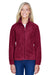 Harriton M990W Womens Pill Resistant Fleece Full Zip Jacket Wine Model Front