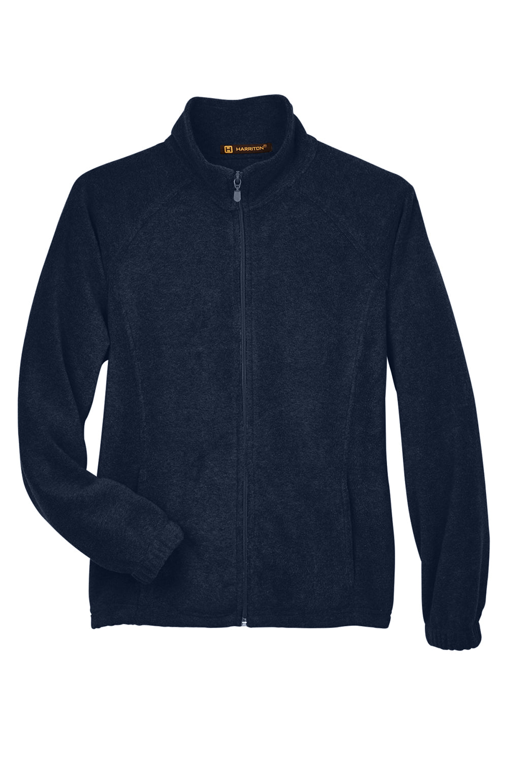 Harriton M990W Womens Pill Resistant Fleece Full Zip Jacket Navy Blue Flat Front