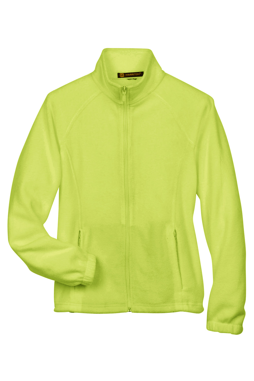 Harriton M990W Womens Pill Resistant Fleece Full Zip Jacket Safety Yellow Flat Front