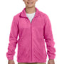 Harriton Youth Pill Resistant Fleece Full Zip Jacket - Charity Pink