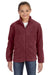 Harriton M990Y Youth Pill Resistant Fleece Full Zip Jacket Wine Model Front