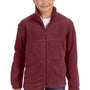 Harriton Youth Pill Resistant Fleece Full Zip Jacket - Wine