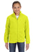 Harriton M990Y Youth Pill Resistant Fleece Full Zip Jacket Safety Yellow Model Front