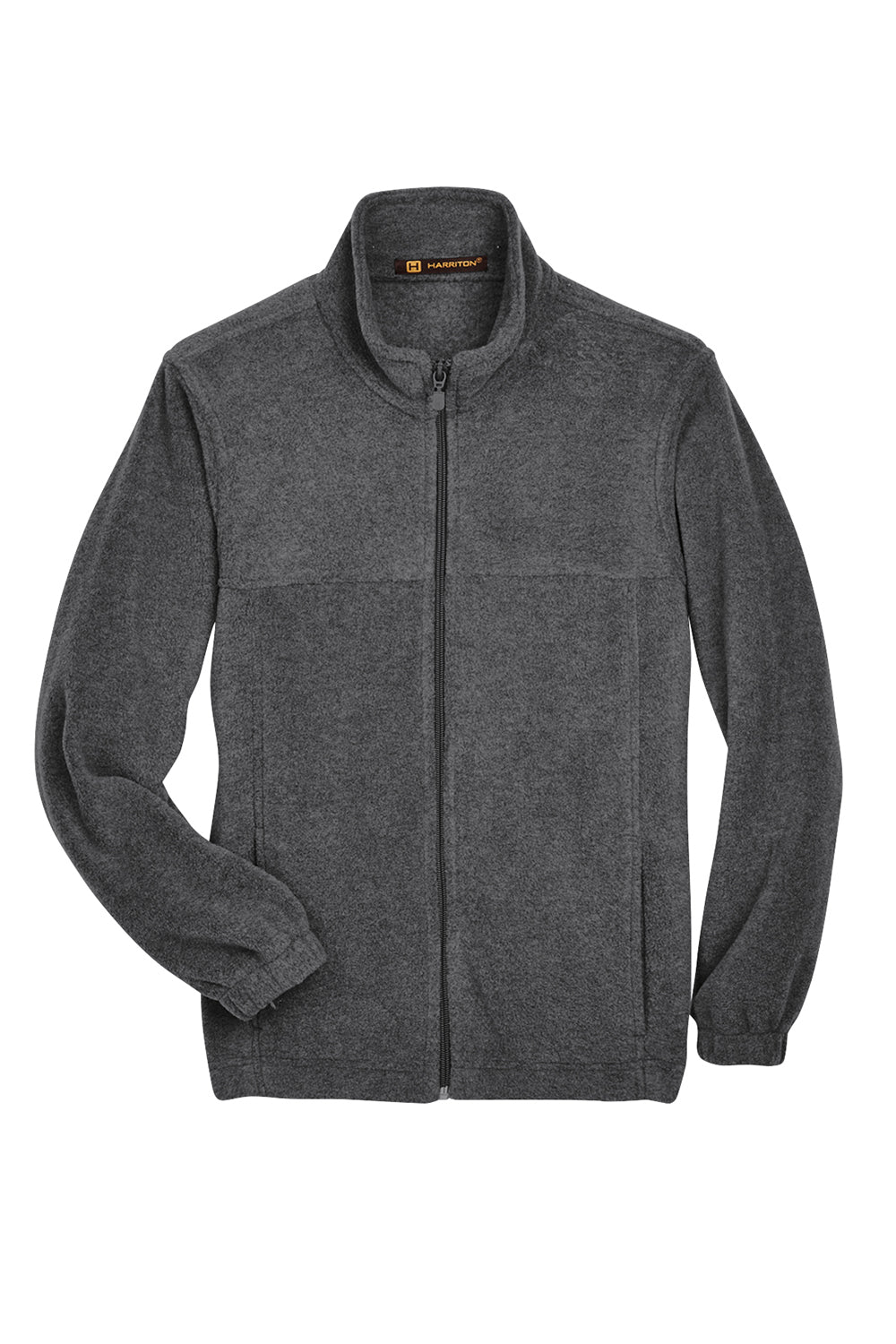 Harriton M990Y Youth Pill Resistant Fleece Full Zip Jacket Charcoal Grey Flat Front