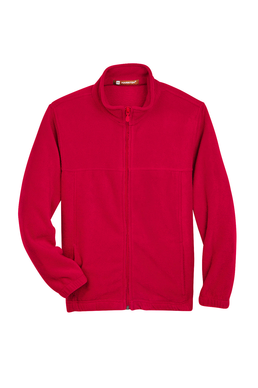 Harriton M990Y Youth Pill Resistant Fleece Full Zip Jacket Red Flat Front