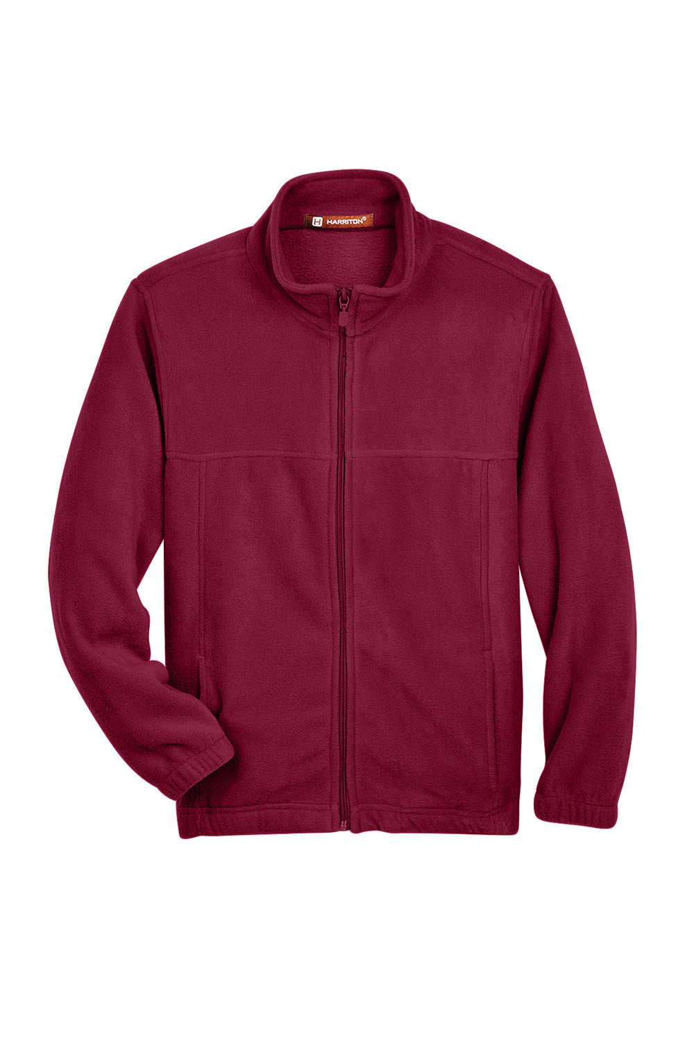 Harriton M990Y Youth Pill Resistant Fleece Full Zip Jacket Wine Flat Front