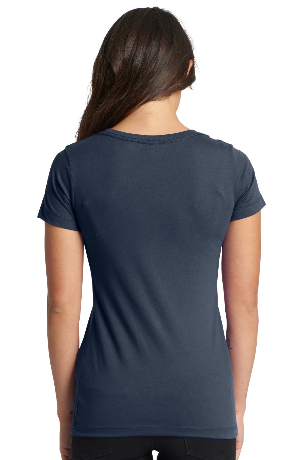 Next Level N1510/1510 Womens Ideal Jersey Short Sleeve Crewneck T-Shirt Indigo Blue Model Back