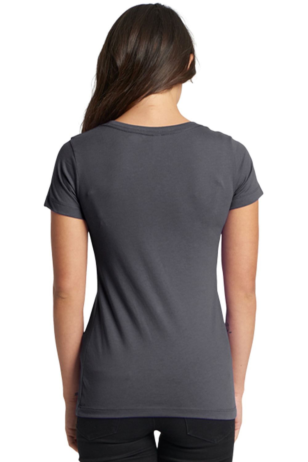 Next Level N1510/1510 Womens Ideal Jersey Short Sleeve Crewneck T-Shirt Dark Grey Model Back