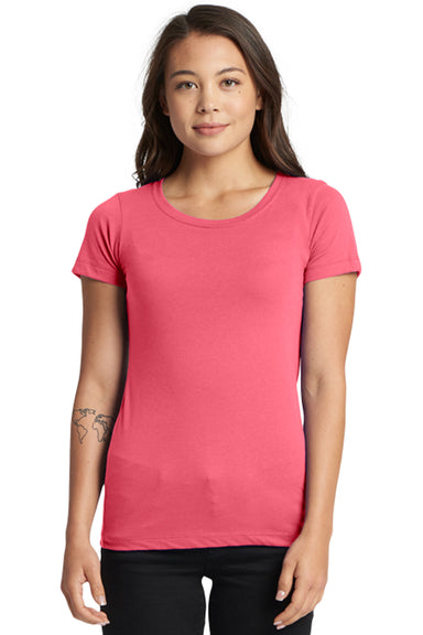 Next Level N1510/1510 Womens Ideal Jersey Short Sleeve Crewneck T-Shirt Hot Pink Model Front