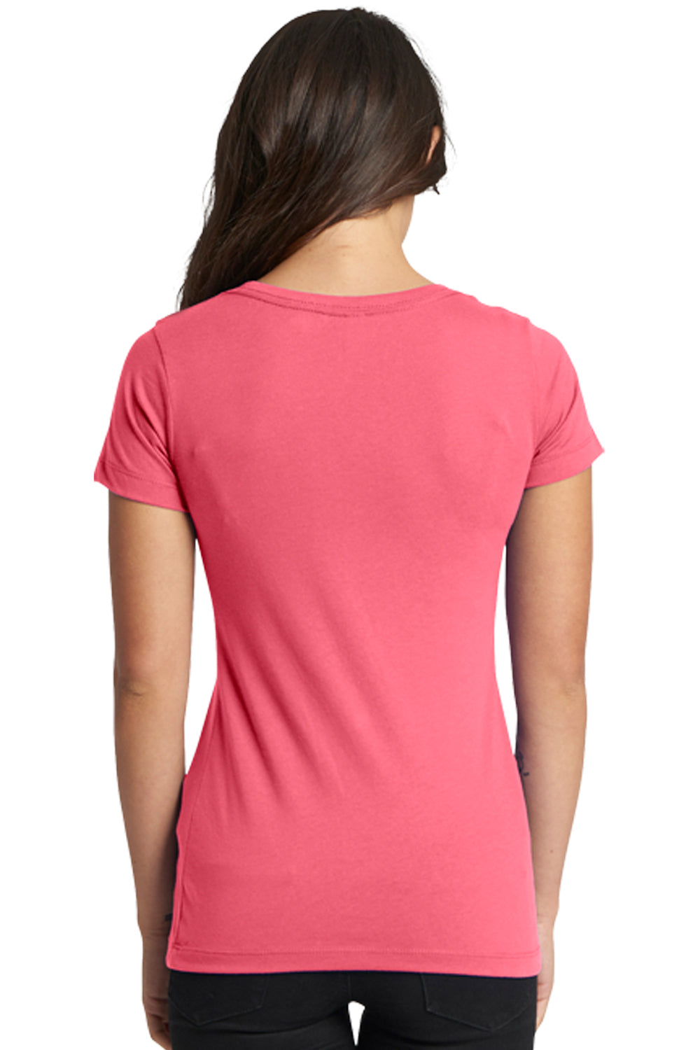 Next Level N1510/1510 Womens Ideal Jersey Short Sleeve Crewneck T-Shirt Hot Pink Model Back