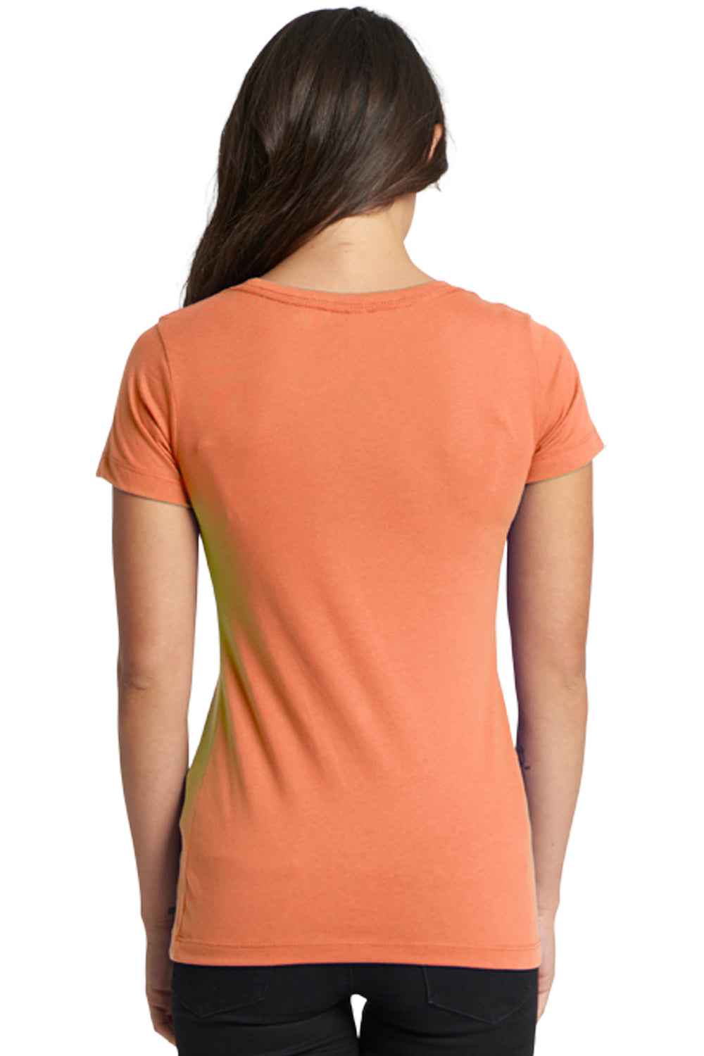 Next Level N1510/1510 Womens Ideal Jersey Short Sleeve Crewneck T-Shirt Light Orange Model Back