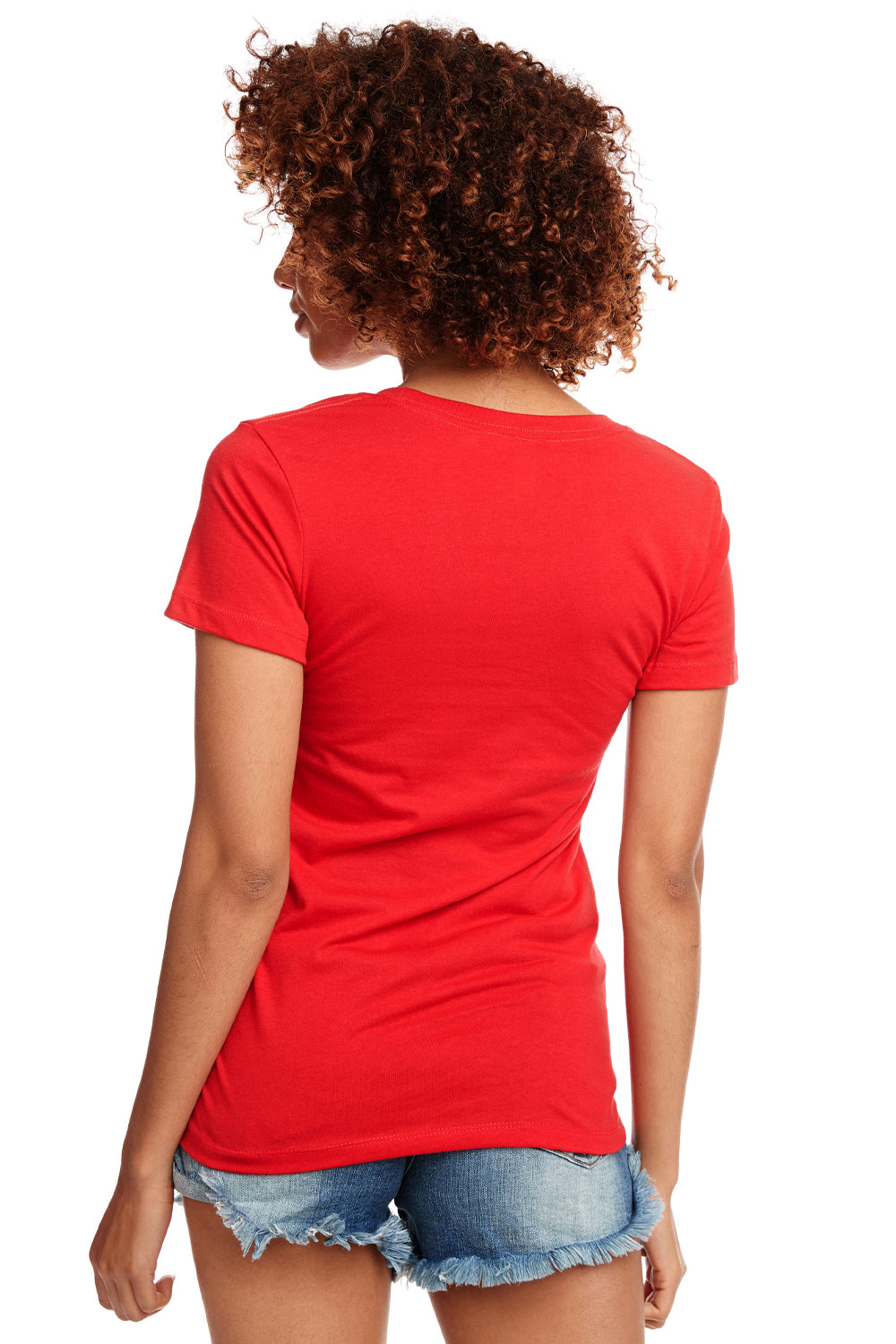 Next Level N1510/1510 Womens Ideal Jersey Short Sleeve Crewneck T-Shirt Red Model Back