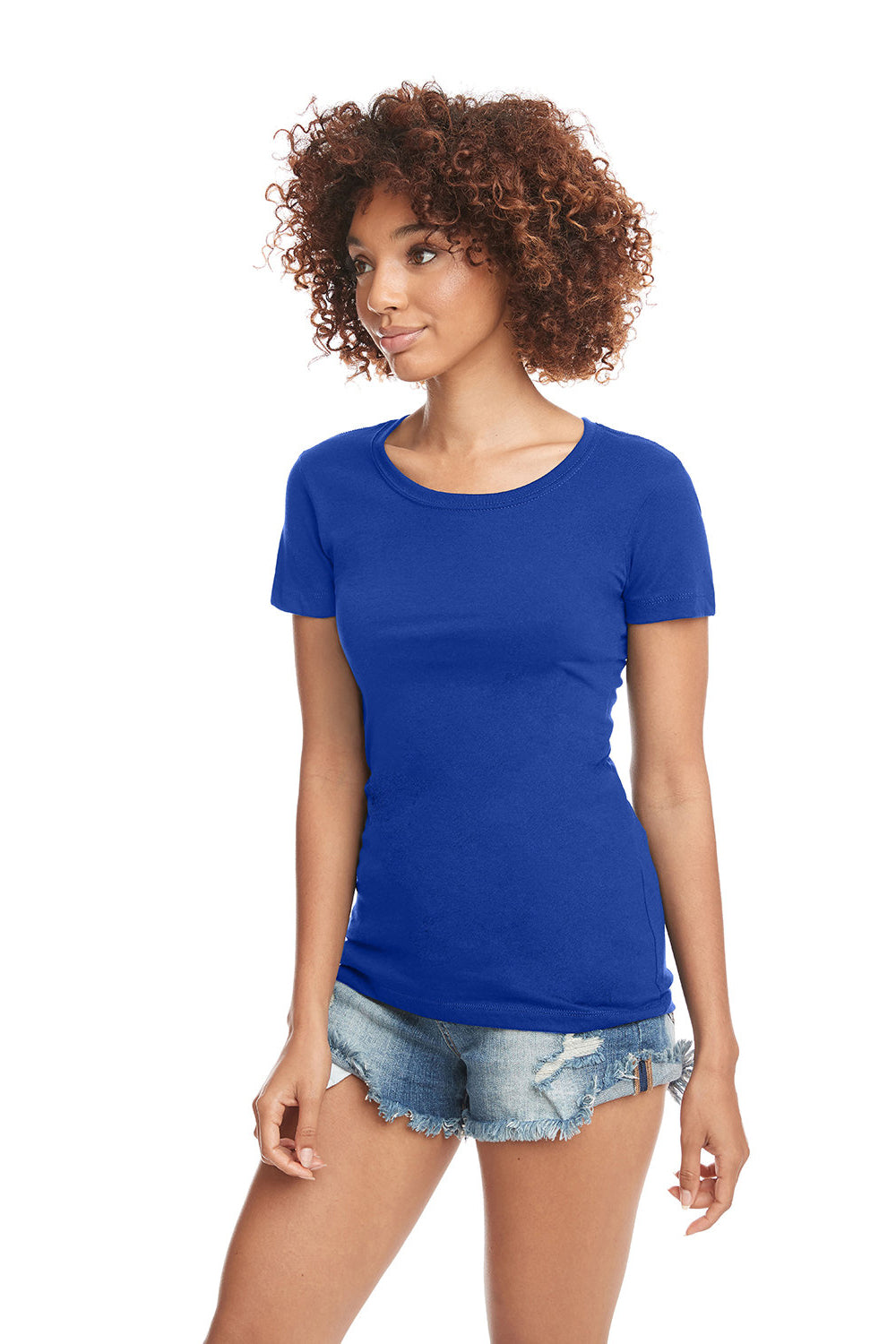 Next Level N1510/1510 Womens Ideal Jersey Short Sleeve Crewneck T-Shirt Royal Blue Model Front