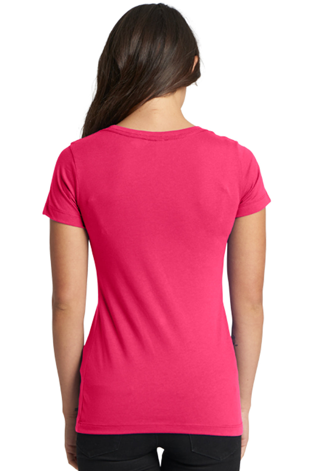 Next Level N1510/1510 Womens Ideal Jersey Short Sleeve Crewneck T-Shirt Raspberry Pink Model Back