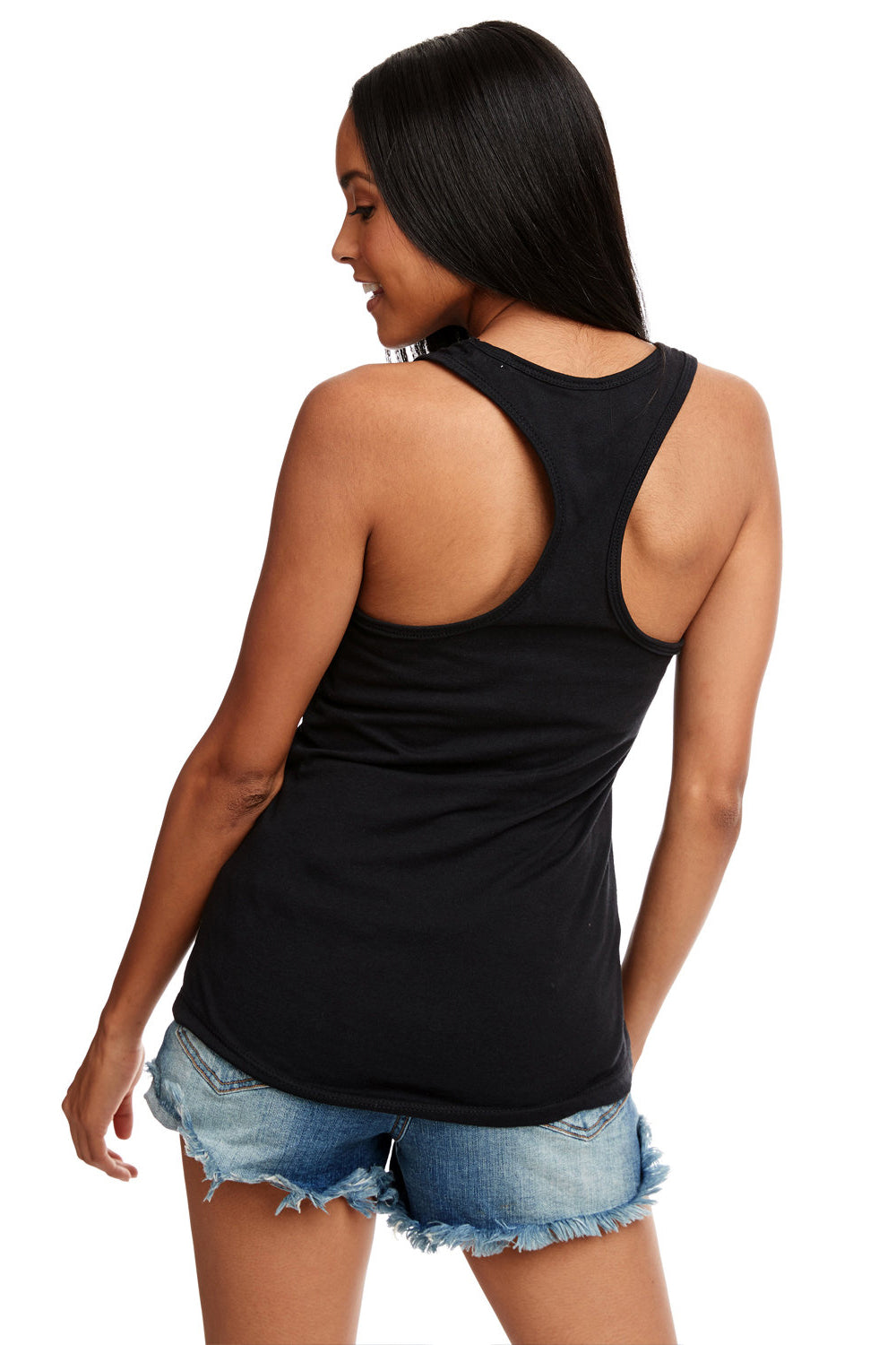 Next Level N1533/1533 Womens Ideal Jersey Tank Top Black Model Back