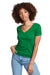 Next Level N1540/1540 Womens Ideal Jersey Short Sleeve V-Neck T-Shirt Kelly Green Model Front