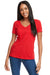 Next Level N1540/1540 Womens Ideal Jersey Short Sleeve V-Neck T-Shirt Red Model Front