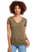 Next Level N1540/1540 Womens Ideal Jersey Short Sleeve V-Neck T-Shirt Military Green Model Front