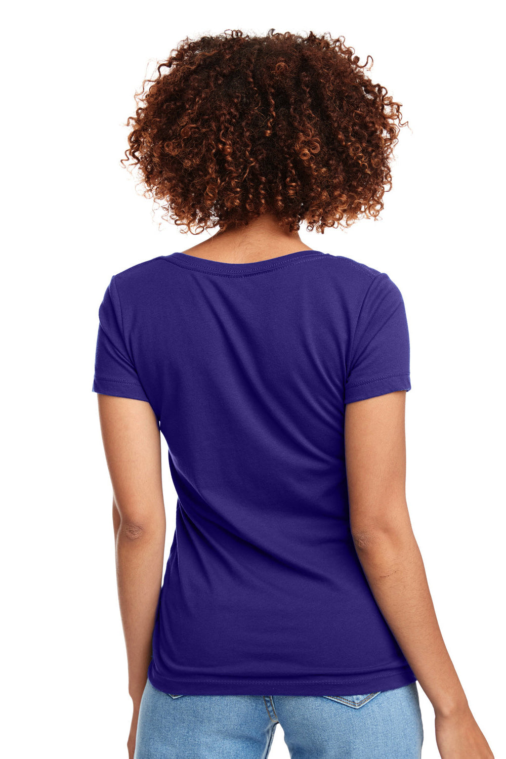 Next Level N1540/1540 Womens Ideal Jersey Short Sleeve V-Neck T-Shirt Purple Rush Model Back