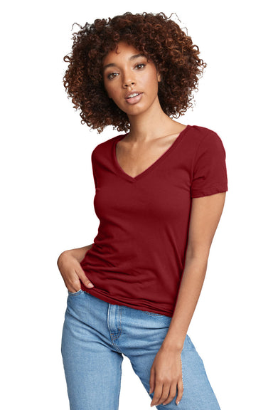 Next Level N1540/1540 Womens Ideal Jersey Short Sleeve V-Neck T-Shirt Cardinal Red Model Front