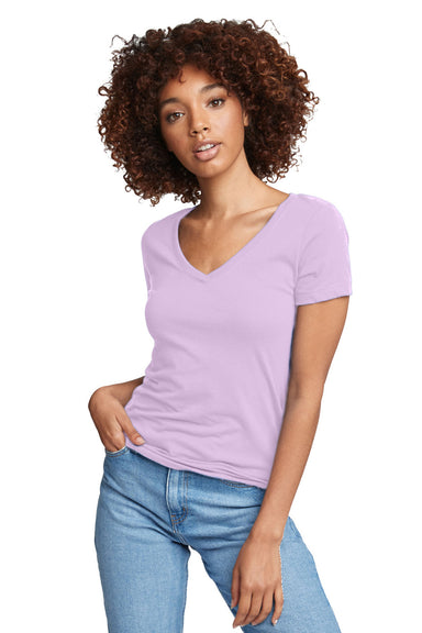 Next Level N1540/1540 Womens Ideal Jersey Short Sleeve V-Neck T-Shirt Lilac Purple Model Front