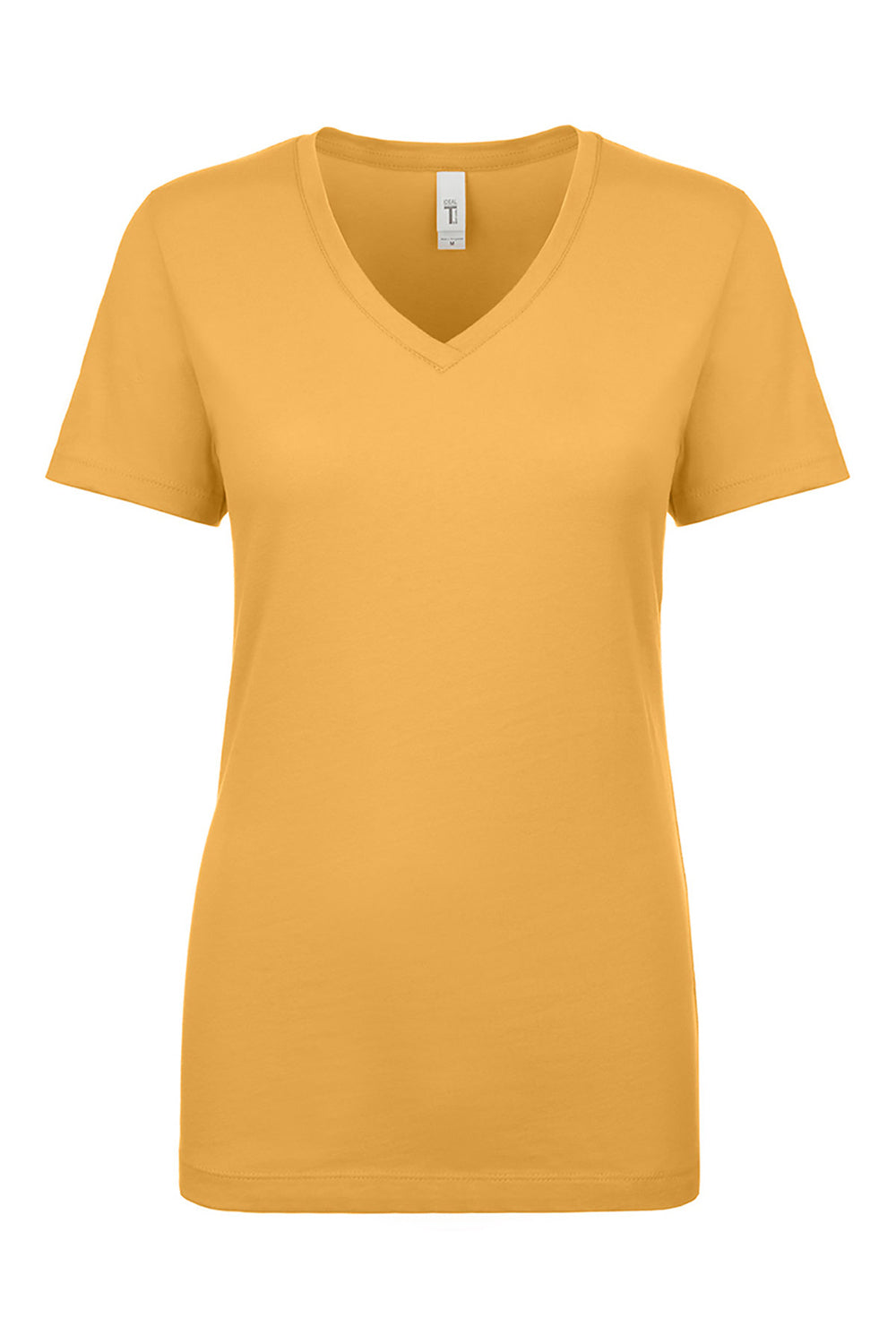 Next Level N1540/1540 Womens Ideal Jersey Short Sleeve V-Neck T-Shirt Antique Gold Flat Front