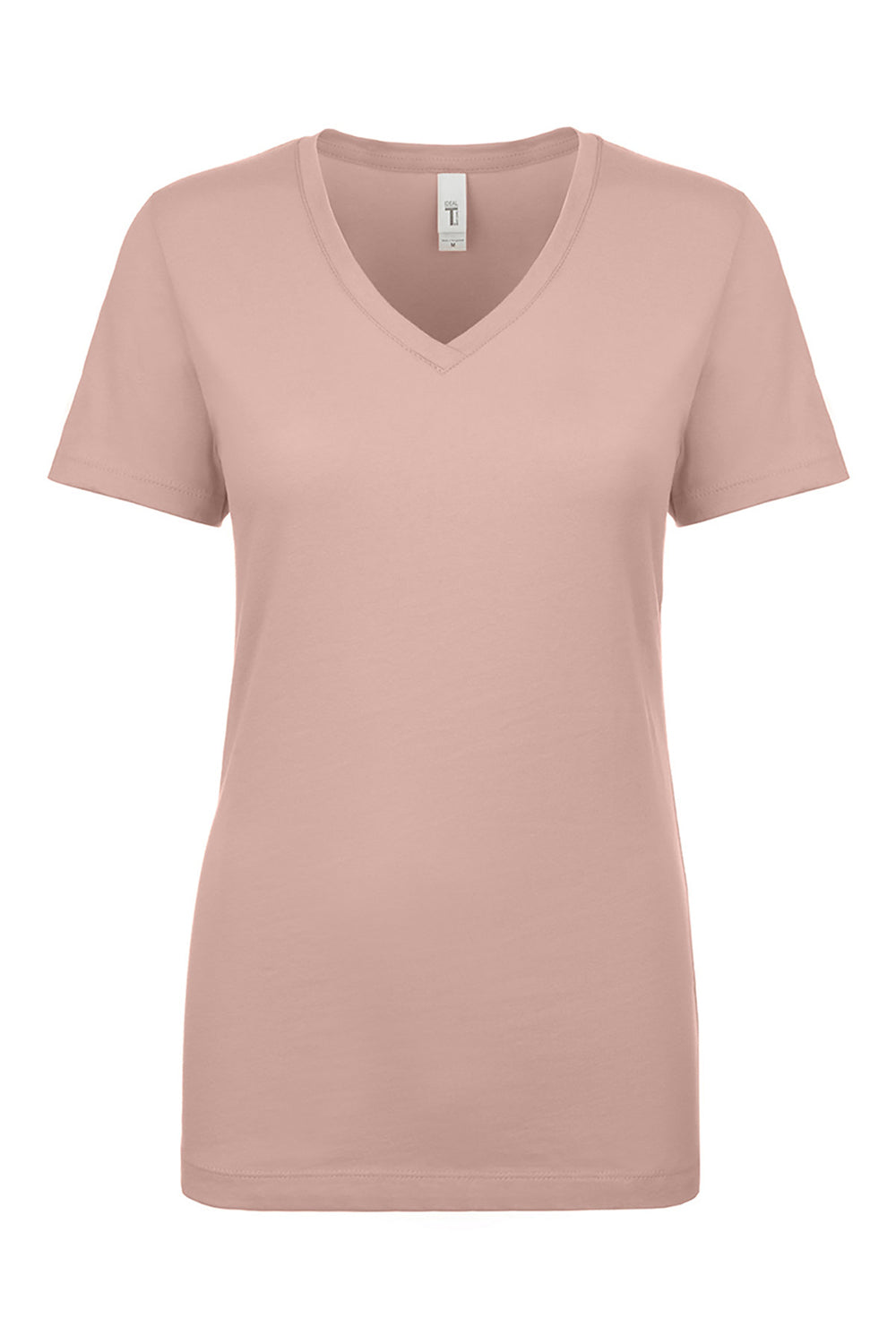 Next Level N1540/1540 Womens Ideal Jersey Short Sleeve V-Neck T-Shirt Desert Pink Flat Front