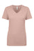 Next Level N1540/1540 Womens Ideal Jersey Short Sleeve V-Neck T-Shirt Desert Pink Flat Front