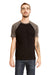 Next Level N3650/3650 Mens Fine Jersey Short Sleeve Crewneck T-Shirt Black/Warm Grey Model Front