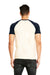 Next Level N3650/3650 Mens Fine Jersey Short Sleeve Crewneck T-Shirt Natural/Midnight Navy Blue Model Back