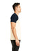 Next Level N3650/3650 Mens Fine Jersey Short Sleeve Crewneck T-Shirt Natural/Midnight Navy Blue Model Side