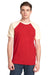 Next Level N3650/3650 Mens Fine Jersey Short Sleeve Crewneck T-Shirt Red/Natural Model Front