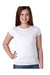 Next Level N3710/3710 Youth Princess Fine Jersey Short Sleeve Crewneck T-Shirt White Model Front