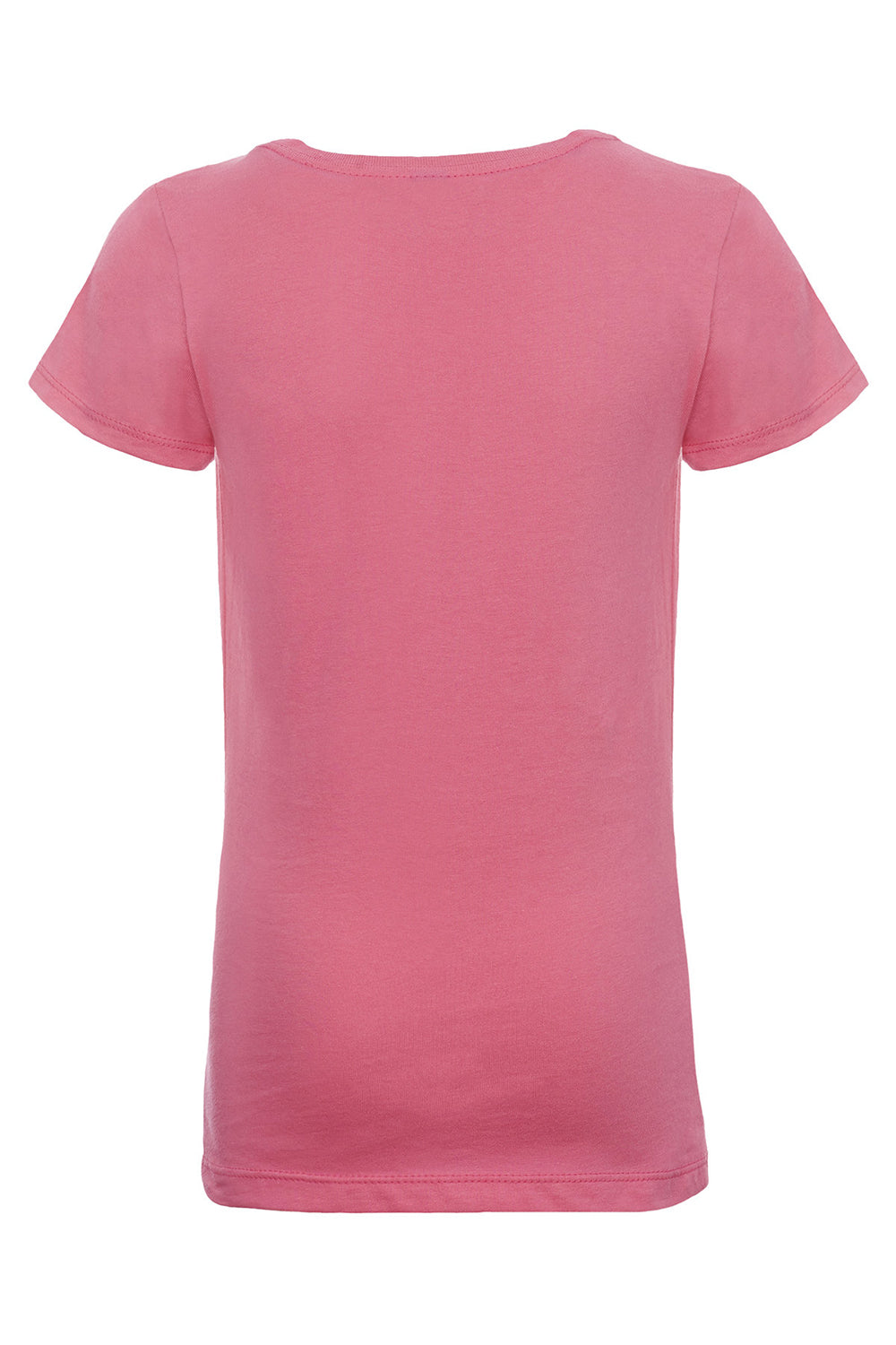 Next Level N3710/3710 Youth Princess Fine Jersey Short Sleeve Crewneck T-Shirt Hot Pink Flat Back