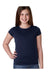 Next Level N3710/3710 Youth Princess Fine Jersey Short Sleeve Crewneck T-Shirt Midnight Navy Blue Model Front