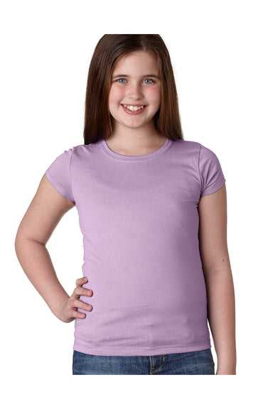 Next Level N3710/3710 Youth Princess Fine Jersey Short Sleeve Crewneck T-Shirt Lilac Model Front