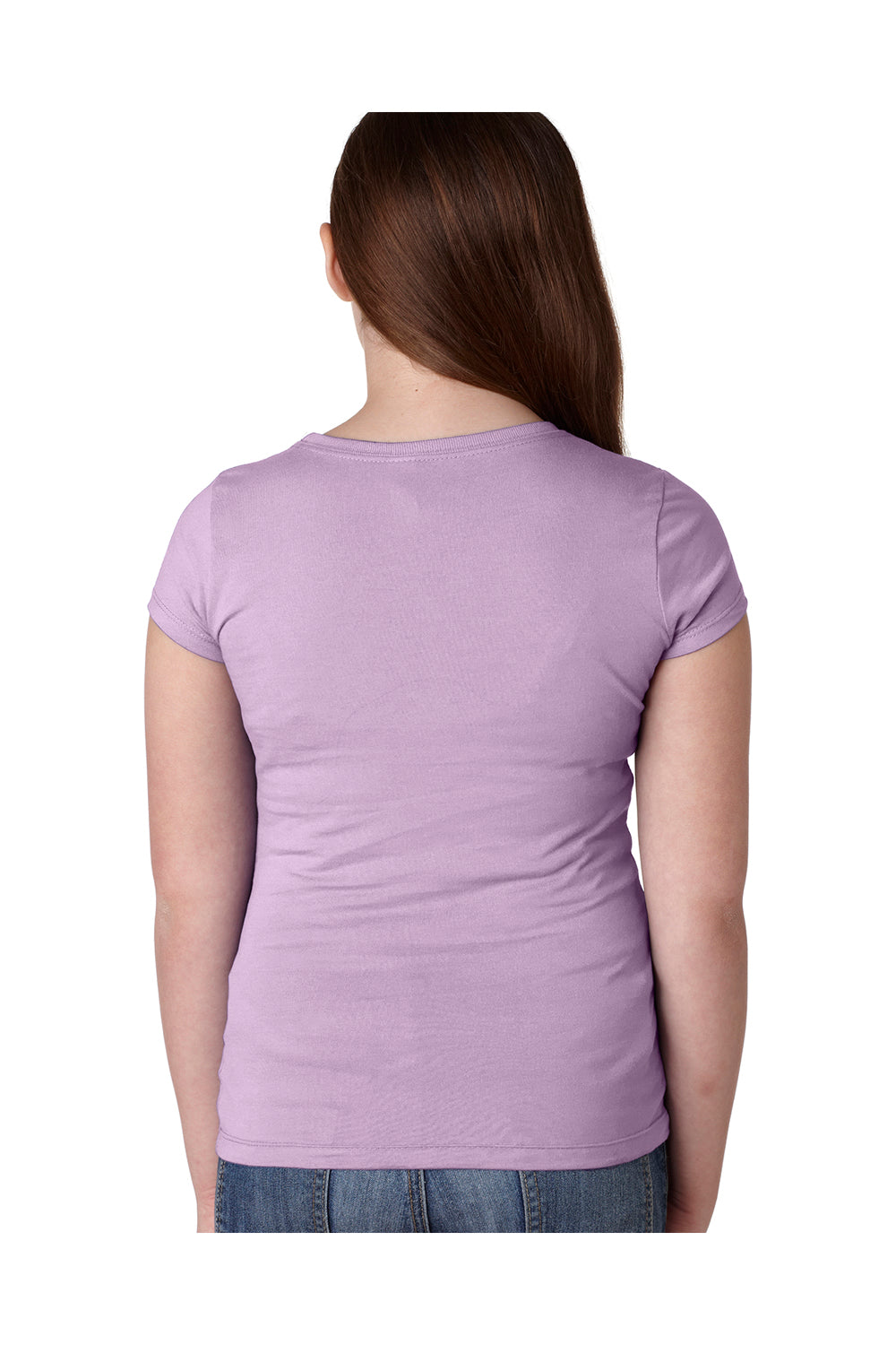 Next Level N3710/3710 Youth Princess Fine Jersey Short Sleeve Crewneck T-Shirt Lilac Model Back