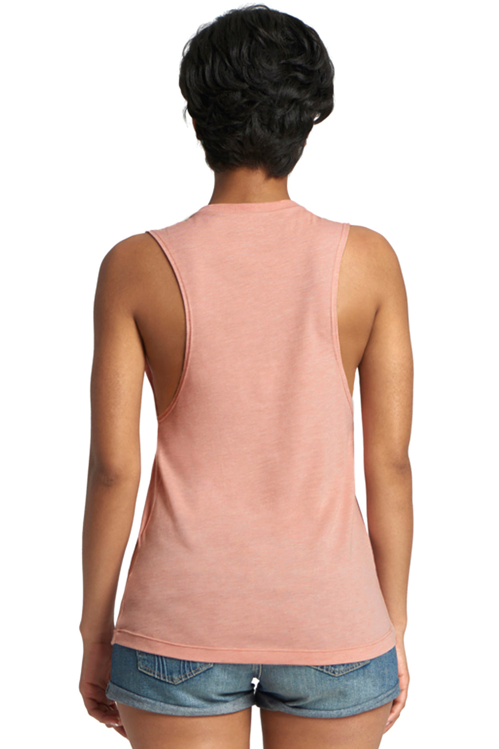 Next Level NL5013/N5013/5013 Womens Festival Muscle Tank Top Desert Pink Model Back