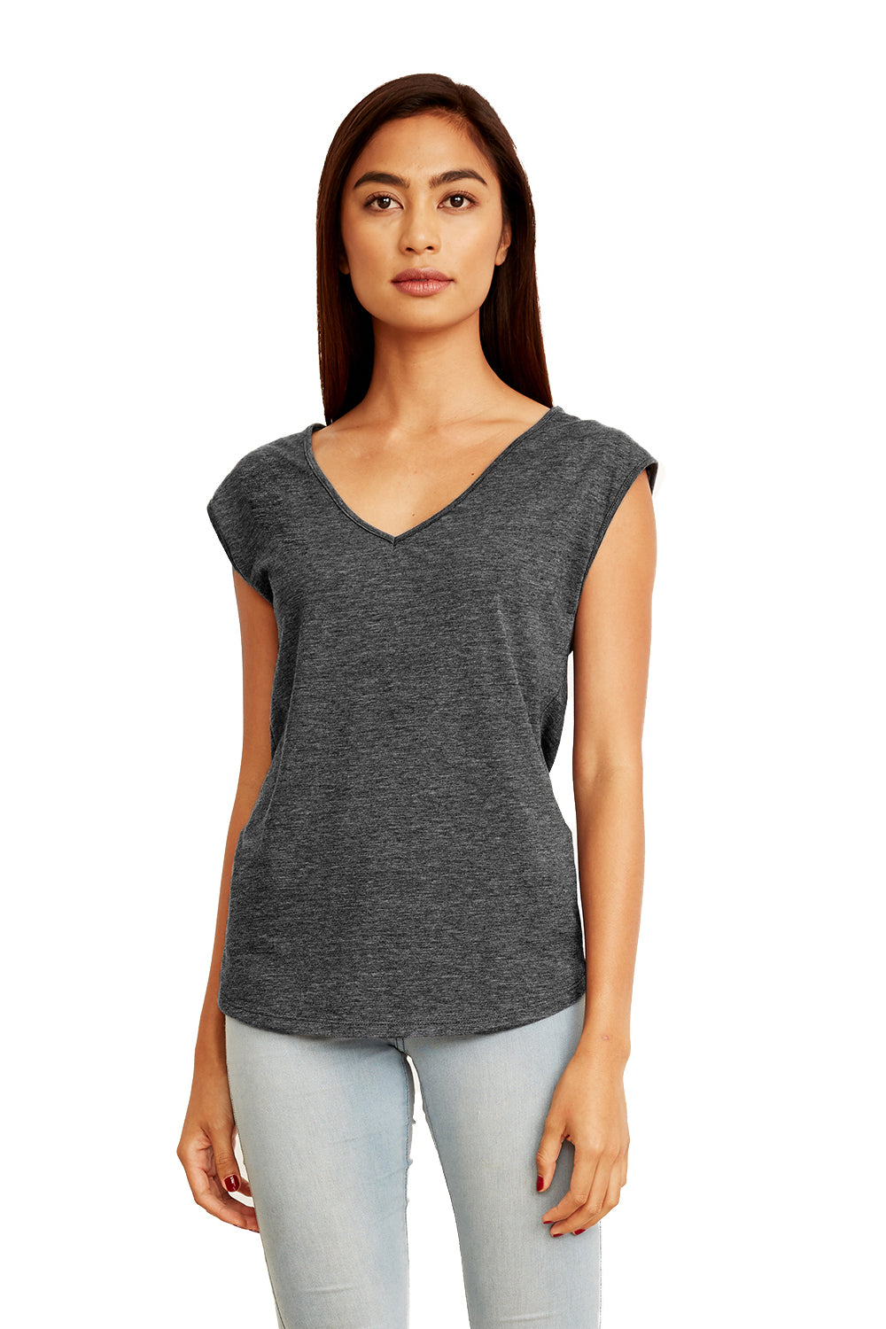 Next Level N5040/5040 Womens Festival Tank Top Charcoal Grey Model Front