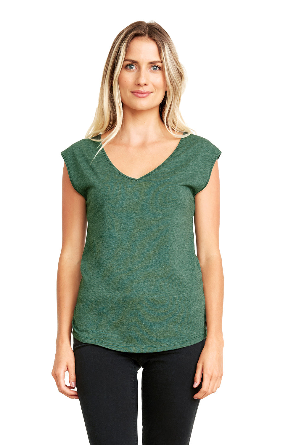 Next Level N5040/5040 Womens Festival Tank Top Royal Pine Green Model Front