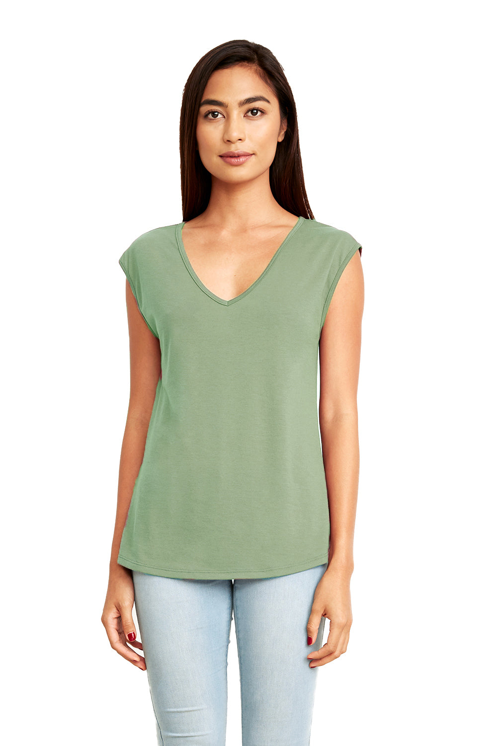 Next Level N5040/5040 Womens Festival Tank Top Stonewashed Green Model Front