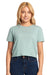 Next Level NL5080/N5080/5080 Womens Festival Cali Crop Short Sleeve Crewneck T-Shirt Stonewashed Green Model Front