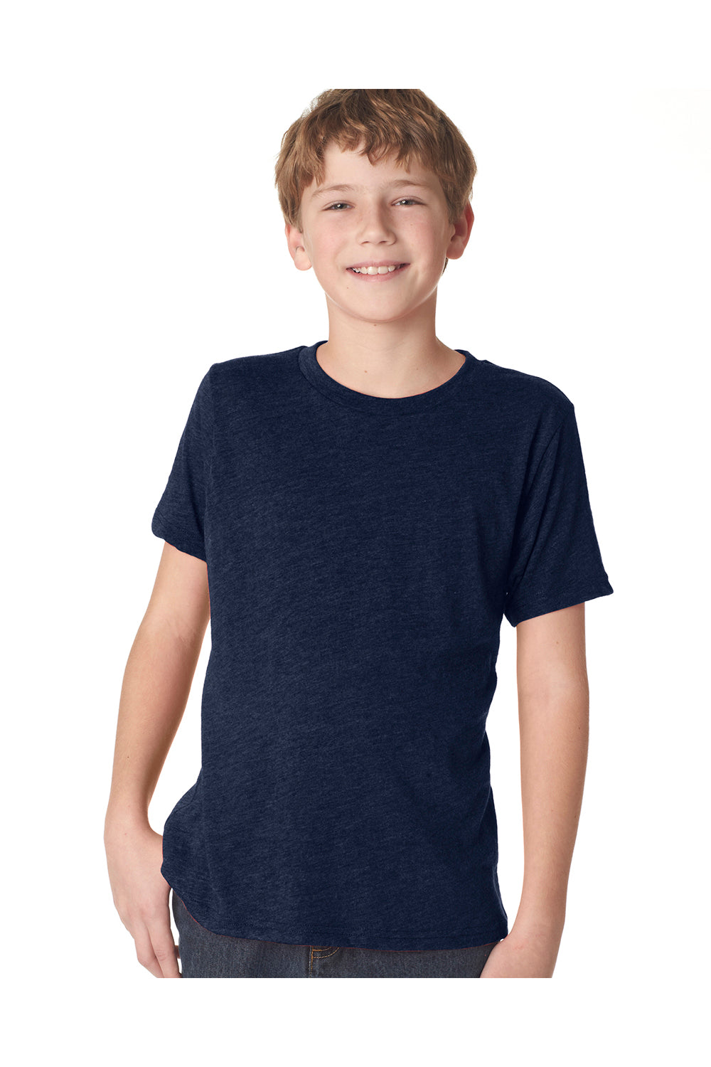 Next Level N6310/6310 Youth Jersey Short Sleeve Crewneck T-Shirt Vintage Navy Blue Model Front