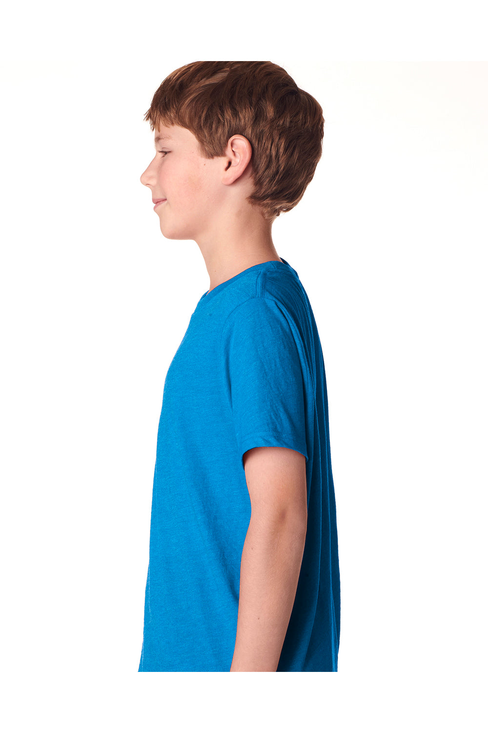 Next Level N6310/6310 Youth Jersey Short Sleeve Crewneck T-Shirt Vintage Turquoise Blue Model Side