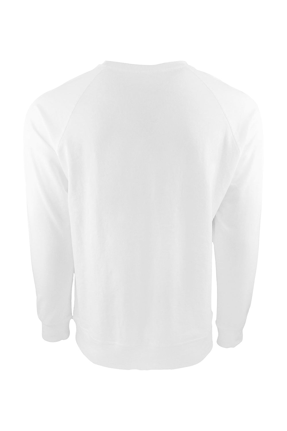 Next Level N9000/9000 Mens French Terry Long Sleeve Crewneck T-Shirt White Flat Back